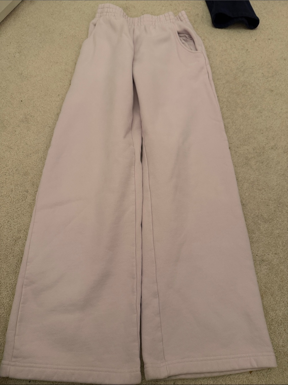 Aritzia Wide-Leg Fleece Pants in Light Lavender